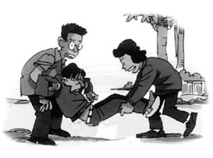 因汽油發(fā)電機(jī)中毒的漫畫(huà)